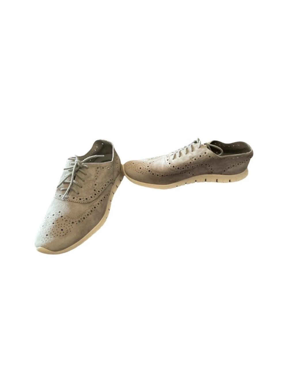 Cole Haan Zerogrand Women Wingtip Oxford Perforated Shoe Grey D44069 Size 10B pr